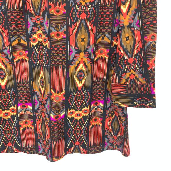 Soft Surroundings Tunic Top Women's Size M Aztec Print Long Sleeve Multicolor - Picture 4 of 8